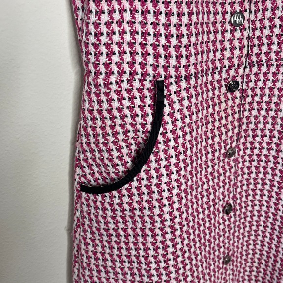 Maje Pink and Black Tweed Mini Dress 42 - Picture 10 of 12